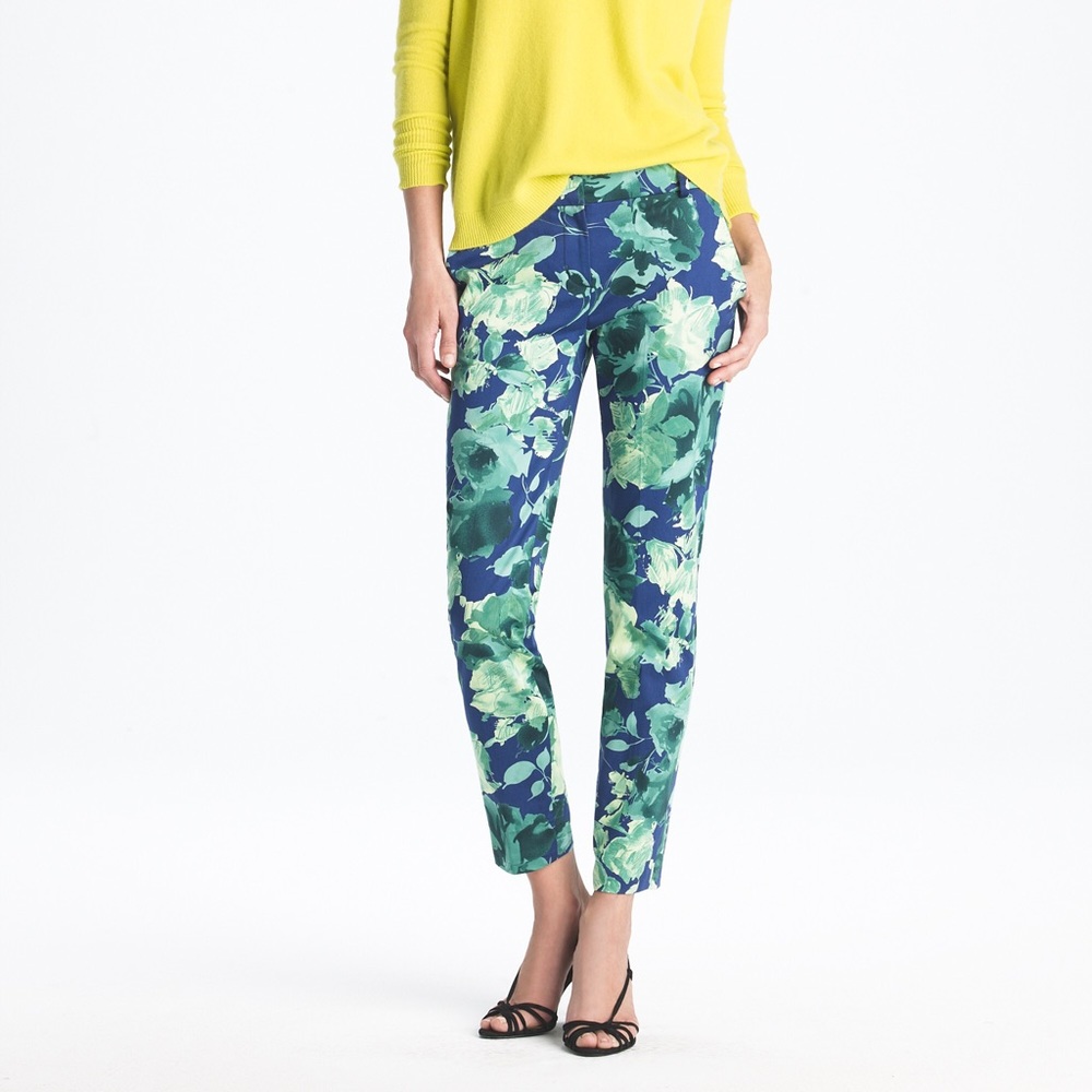 J Crew Cafe Capris Fresco Floral Sateen